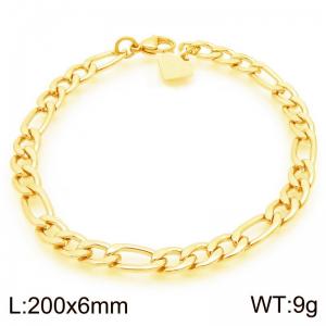 Fashionable and minimalist 6mm 3:1 Figaro chain stainless steel bracelet - KB192114-Z