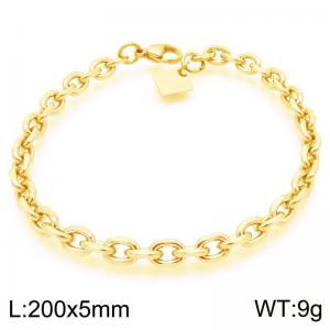 Simple and stylish stainless steel 200 × 5mm creative edge cutting 0-letter chain lobster buckle jewelry charm gold bracelet - KB192122-Z