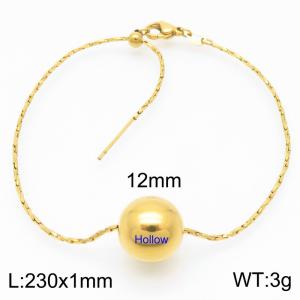 European and American fashion stainless steel special chain string 12mm steel gold round beads women's jewelry charm gold bracelet - KB192137-Z