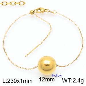 European and American fashion stainless steel O-chain string hollow gold round beads women's jewelry charm gold bracelet - KB192141-Z