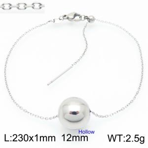 European and American fashion stainless steel O-chain string hollow round beads women's jewelry charm silver bracelet - KB192142-Z