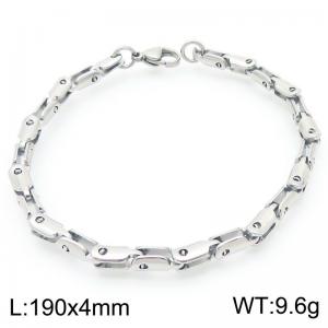 4mm Stainless Steel Link Chain Bracelets For Men And Women Simple Fashion Silver Color Jewelry - KB202460-Z