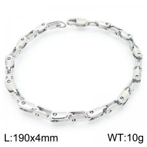 4mm Stainless Steel Link Chain Bracelets For Men And Women Simple Fashion Silver Color Jewelry - KB202462-Z