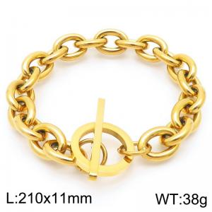 Stainless steel polished OT buckle O-ring bracelet - KB202467-Z