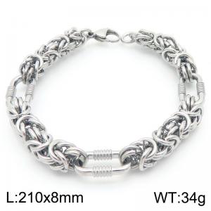 Stainless steel handmade spliced chain bracelet - KB202470-Z