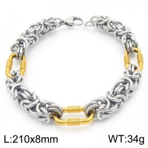 Stainless steel handmade spliced chain bracelet - KB202471-Z