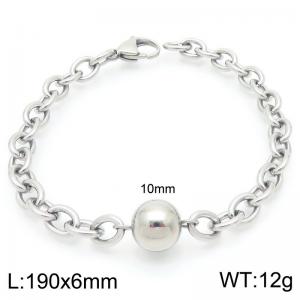 Stainless steel O-chain bracelet with 10mm perforated beads - KB202476-Z