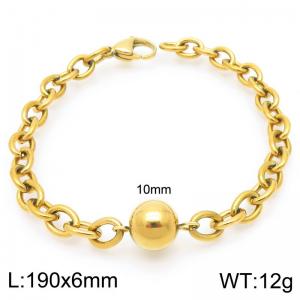 Stainless steel O-chain bracelet with 10mm perforated beads - KB202477-Z