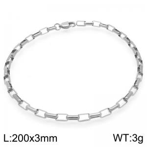 Stainless steel fashionable and simple 3mm long curved box chain bracelet - KB202492-Z