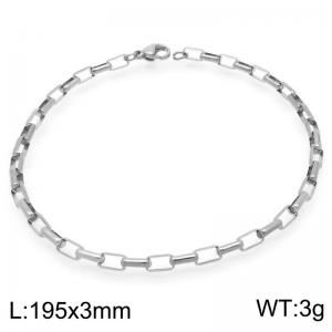 Stainless steel fashionable and simple 3mm long curved box chain bracelet - KB202494-Z