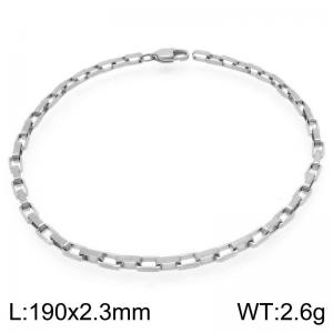 Stainless steel fashionable and simple 2.3mm wide square chain bracelet - KB202500-Z