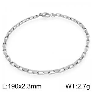 Stainless steel fashionable and simple 2.3mm wide square chain bracelet - KB202502-Z
