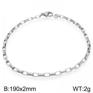 Stainless steel fashionable and simple 2mm long curved box chain bracelet - KB202505-Z