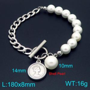 Stainless steel shell bead splicing bracelet - KB202711-Z