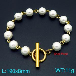 Stainless steel shell bead splicing bracelet - KB202712-Z