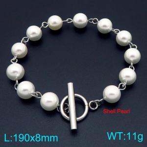 Stainless steel shell bead splicing bracelet - KB202713-Z