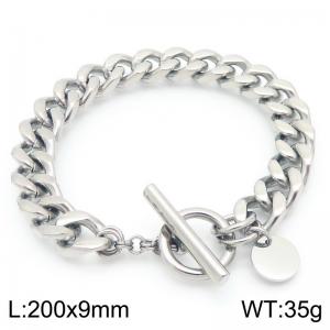 Stainless steel OT buckle Cuban chain bracelet - KB202750-Z