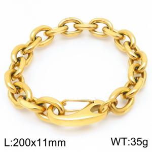 Stainless steel beveled edge O-chain bracelet - KB202751-Z