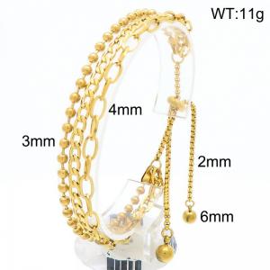 Stainless steel multi-layer chain splicing drawstring bracelet - KB202755-Z