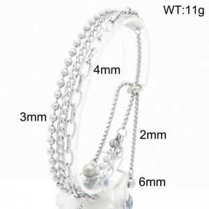 Stainless steel multi-layer chain splicing drawstring bracelet - KB202756-Z