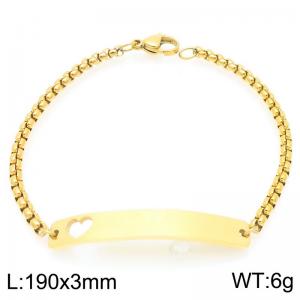 Stainless steel square pearl bracelet paired with heart-shaped hollow curved piece accessories - KB202765-Z