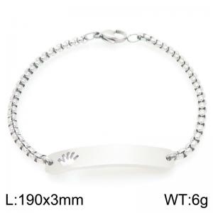 Stainless steel square pearl bracelet with crown pattern hollowed out curved piece accessory - KB202766-Z