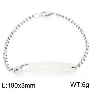 Stainless steel square pearl bracelet paired with heart-shaped hollow curved piece accessories - KB202771-Z