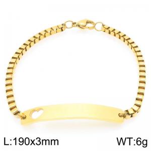Stainless steel box chain bracelet paired with heart-shaped hollow curved piece accessories - KB202772-Z