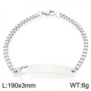 Stainless steel box chain bracelet paired with heart-shaped hollow curved piece accessories - KB202773-Z