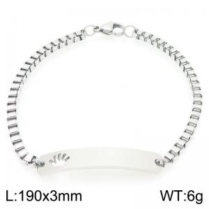 Stainless steel box chain bracelet with crown pattern hollowed out curved piece accessory - KB202775-Z