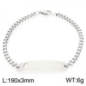Stainless steel box chain bracelet with palm pattern hollowed out curved piece accessory - KB202777-Z