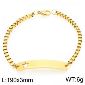 Stainless steel box chain bracelet with five pointed star hollow curved piece accessory - KB202778-Z