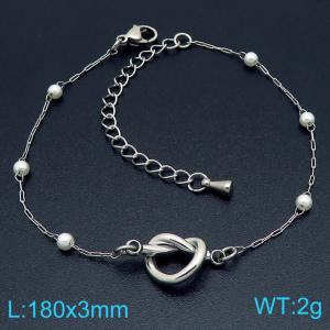 Stainless steel bead chain bracelet with knot accessories - KB202790-Z