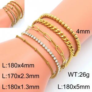 Stainless steel fashion bracelet paired with a five piece set - KB202797-Z