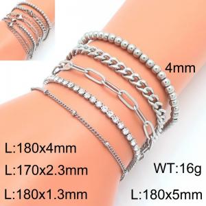 Stainless steel fashion bracelet paired with a five piece set - KB202798-Z