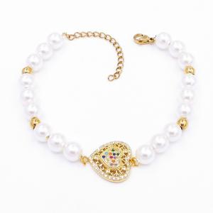 Stainless Steel Gold-plating Bracelet - KB202839-SP
