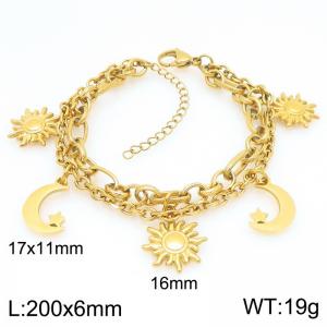 Stainless steel double-layer splicing chain paired with star and moon accessories - KB202899-Z