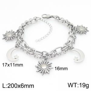 Stainless steel double-layer splicing chain paired with star and moon accessories - KB202900-Z