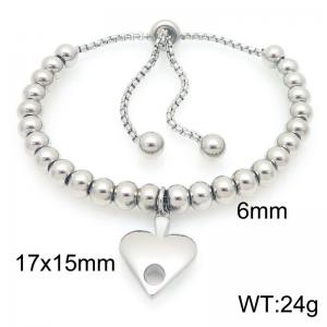 Fashionable handmade bead pull handle rope paired with stainless steel heart-shaped pendant - KB202926-Z