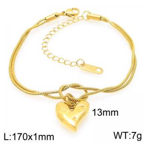 Personalized and trendy stainless steel double-layer snake chain paired with heart-shaped accessories - KB202989-Z