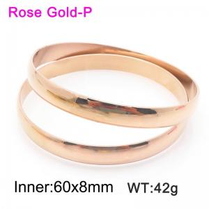 Stainless Steel Rose Gold-plating Bangle - KB203004-LO