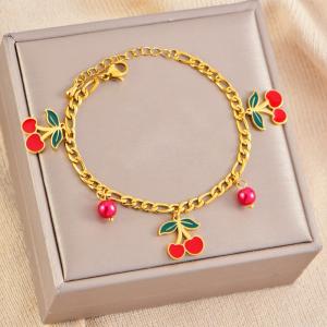 Stainless Steel Gold-plating Bracelet - KB203008-WGLJ