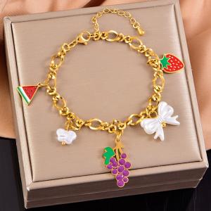 Stainless Steel Gold-plating Bracelet - KB203009-WGLJ