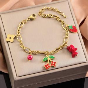 Stainless Steel Gold-plating Bracelet - KB203015-WGLJ