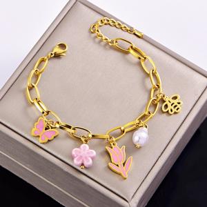 Stainless Steel Gold-plating Bracelet - KB203016-WGLJ