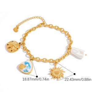 Stainless Steel Gold-plating Bracelet - KB203030-WGYYH