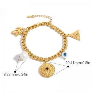 Stainless Steel Gold-plating Bracelet - KB203031-WGYYH