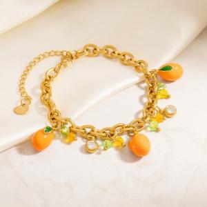 Stainless Steel Gold-plating Bracelet - KB203035-WGYYH