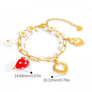 Stainless Steel Gold-plating Bracelet - KB203040-WGYYH