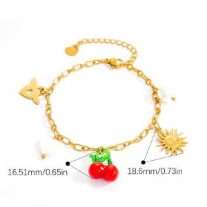 Stainless Steel Gold-plating Bracelet - KB203042-WGYYH